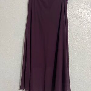 J.R. Women  Midi Skirt Lined Elastic Waist Formal Cocktail Burgundy Size M #302